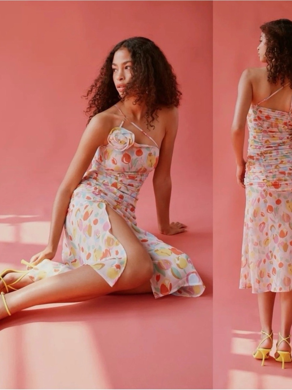 For Love & Lemons Desmona Floral Midi Dress Size Medium NWT Coquette Feminine